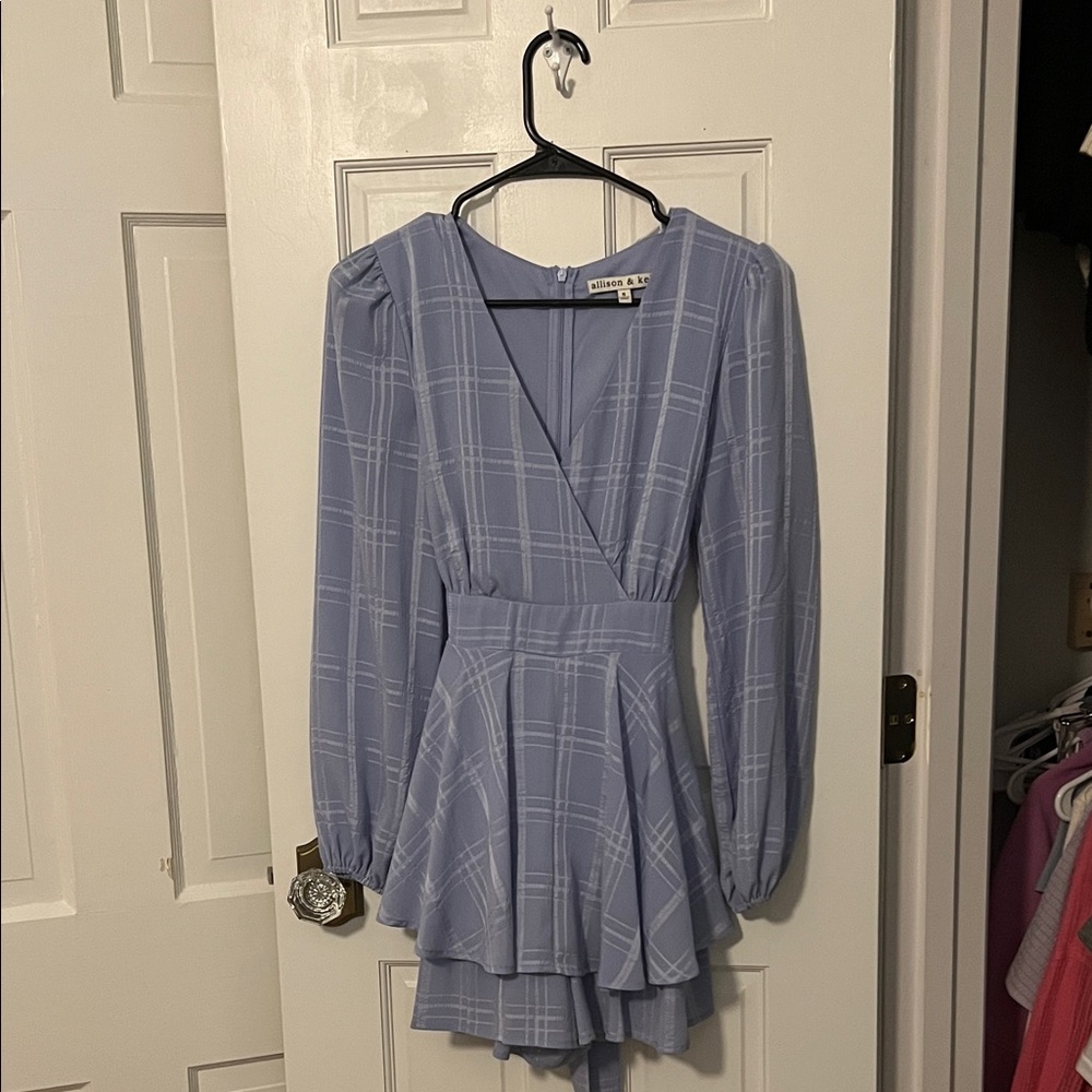 Women's Blue Plaid Mini Dress